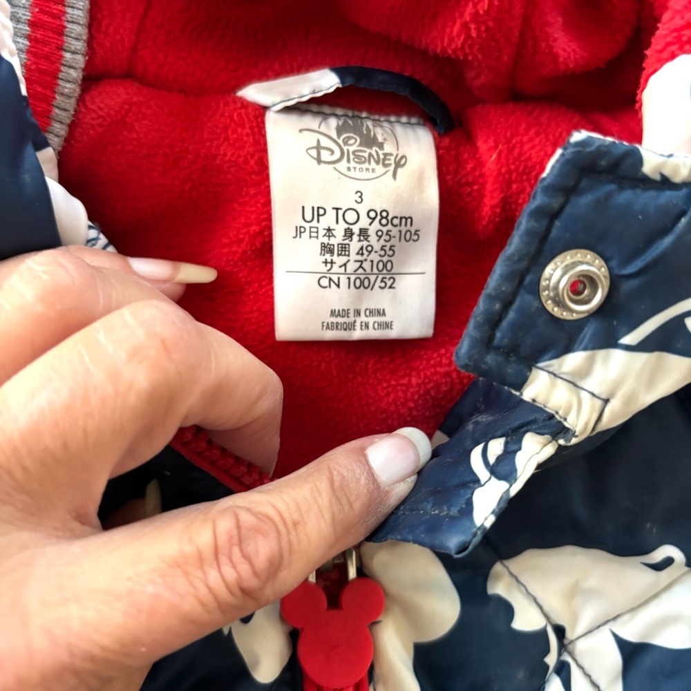 Disney Mickey Mouse Puffer Jacket Navy White sees SZ 3T NWOT - Picture 11 of 15